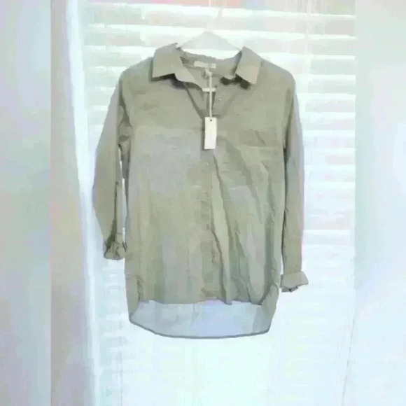 NWT BeCool women's button down mint green top, sz S, $25 - Picture 1 of 4